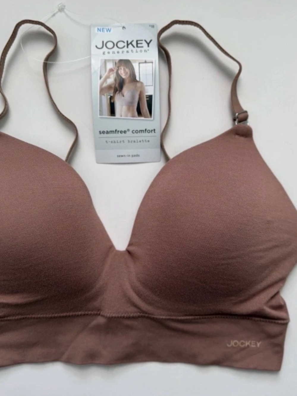 New with tags Jockey bralette almond wireless soft seamless comfort size M
